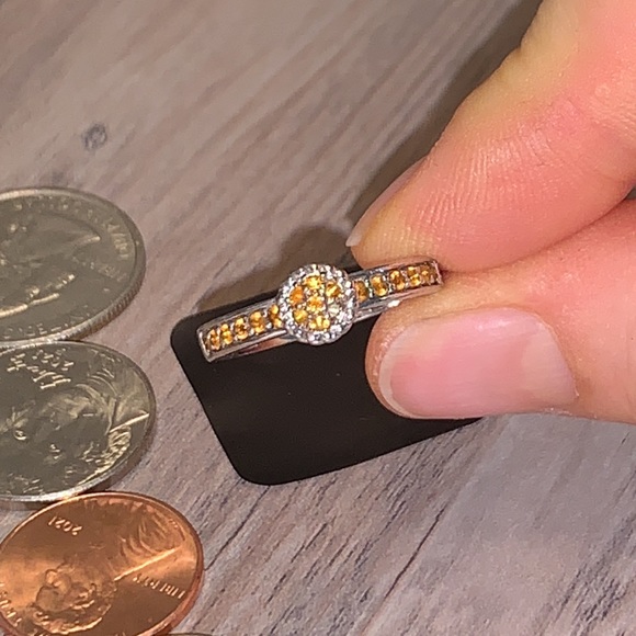 🌟Judith Ripka stackable orange floral ring🌟 - Picture 2 of 8